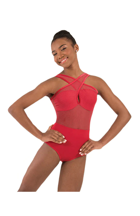 Body Wrappers Mesh Crossover Leotard