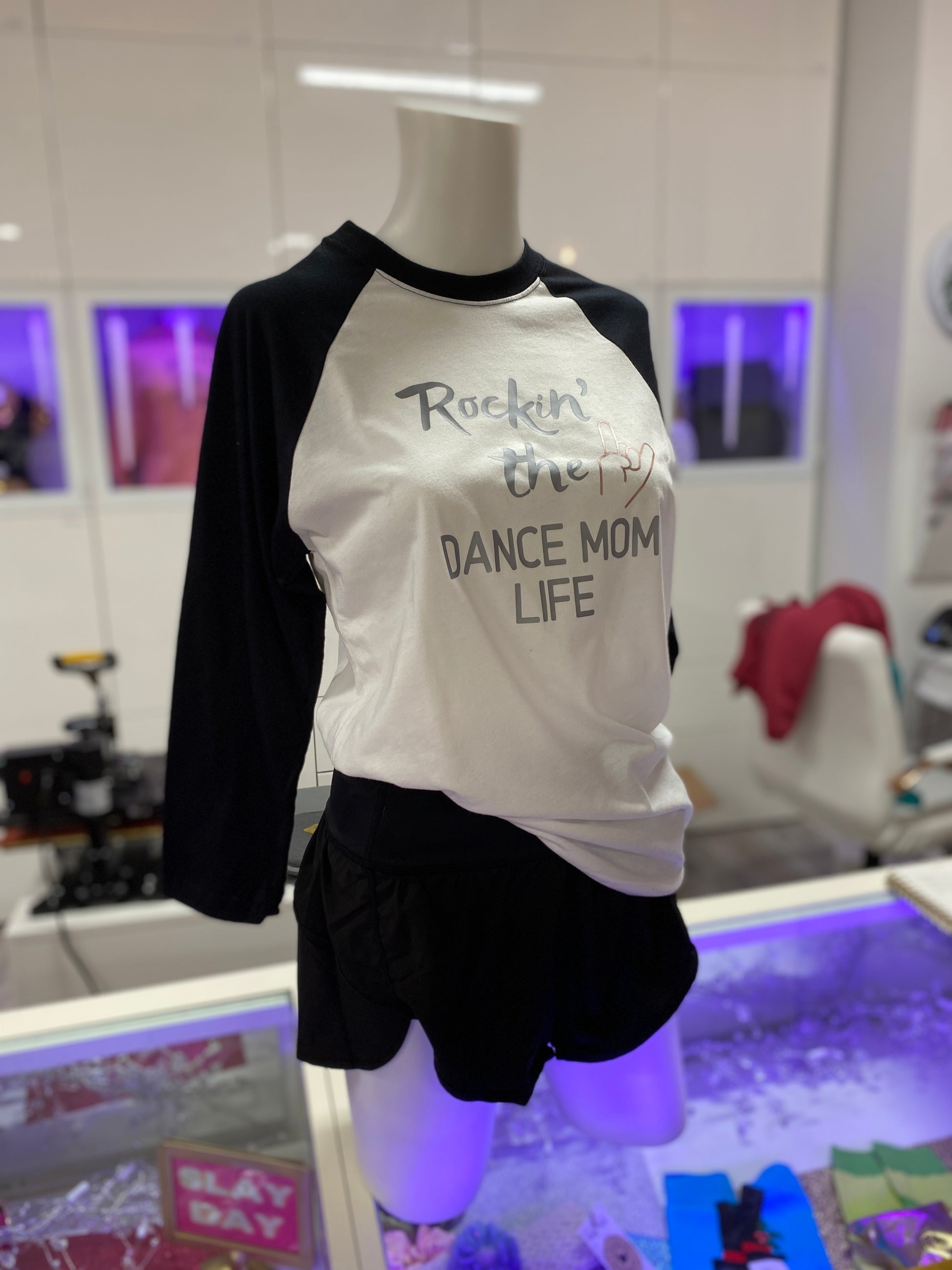 Buy online high quality The MVMNT "Rockin' the Dance Mom Life" Raglan - The Movement Boutique - Kelowna