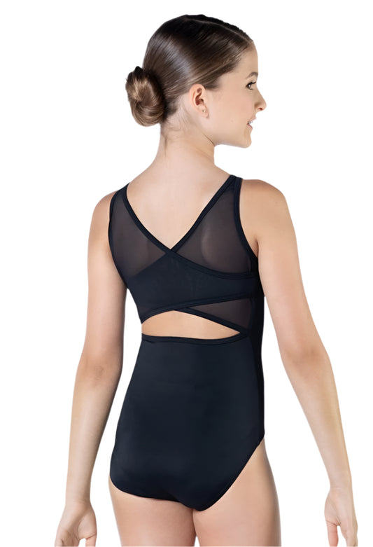 Pinch Front Mesh Cross Back Leotard